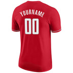 Custom Red White-Gray Performance T-Shirt photo 5
