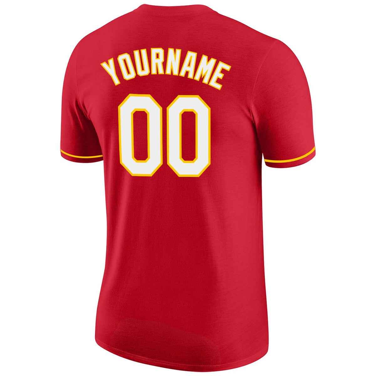 Custom Red White-Gold Performance T-Shirt photo 5