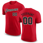 Custom Red Black-White Performance T-Shirt
