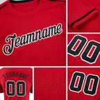 Custom Red Black-White Performance T-Shirt detail