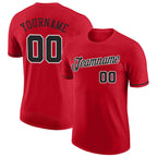 Custom Red Black-White Performance T-Shirt photo 1