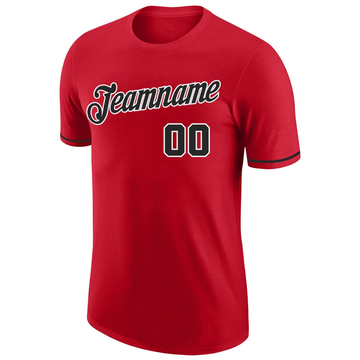 Custom Red Black-White Performance T-Shirt photo 4