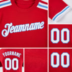 Custom Red White-Light Blue Performance T-Shirt detail