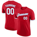 Custom Red White-Light Blue Performance T-Shirt photo 1