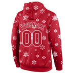 Custom Stitched Red Red-White Christmas 3D Sports Pullover Sweatshirt Hoodie photo 3