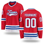 Custom Red White-Royal Hockey Jersey