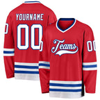 Custom Red White-Royal Hockey Jersey photo 1