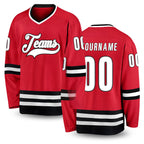 Custom Red White-Black Hockey Jersey