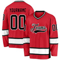 Custom Red Black-White Hockey Jersey