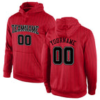 Custom Stitched Red Black Pinstripe Black-White Sports Pullover Sweatshirt Hoodie