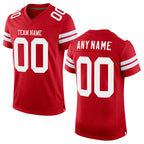 Custom Red White Mesh Authentic Football Jersey