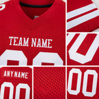 Custom Red White Mesh Authentic Football Jersey detail