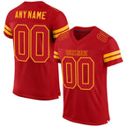 Custom Red Red-Gold Mesh Authentic Football Jersey photo 1