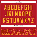 Custom Red Red-Gold Mesh Authentic Football Jersey photo 3