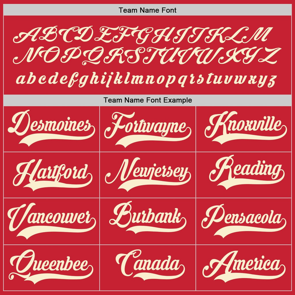 Custom Red Cream Hockey Jersey photo 4