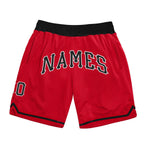 Custom Red Black-White Authentic Throwback Basketball Shorts photo 1