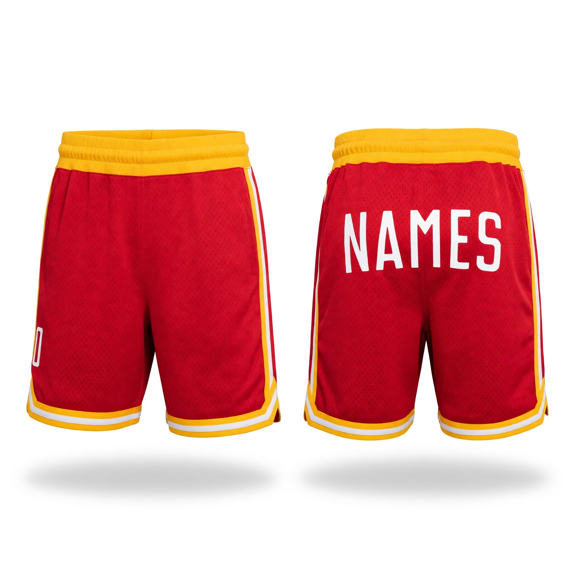Custom Red White Authentic Throwback Basketball Shorts