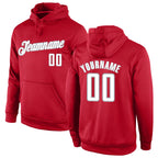 Custom Stitched Red White-Gray Sports Pullover Sweatshirt Hoodie