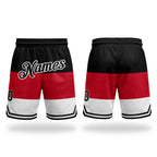 Custom Red Black-White 3D Pattern Design Multicolor Authentic Basketball Shorts