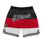 Custom Red Black-White 3D Pattern Design Multicolor Authentic Basketball Shorts photo 1