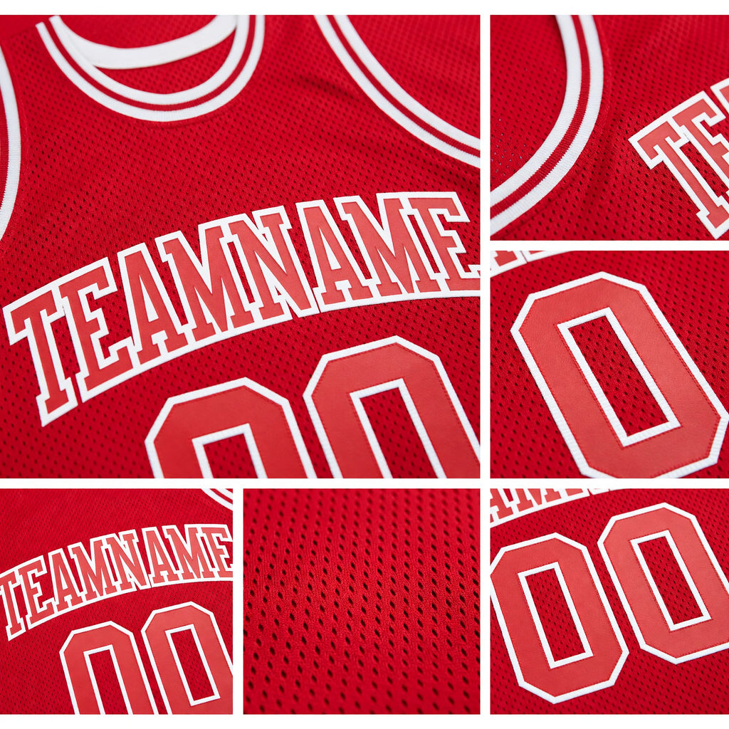 Custom Red Red-White Authentic Throwback Basketball Jersey detail