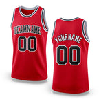 Custom Red Black-White Authentic Throwback Basketball Jersey