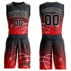 Custom Red Black-White Round Neck Sublimation Basketball Uniform Jersey photo 1