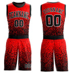 Custom Red Black-White Round Neck Sublimation Basketball Uniform Jersey photo 1
