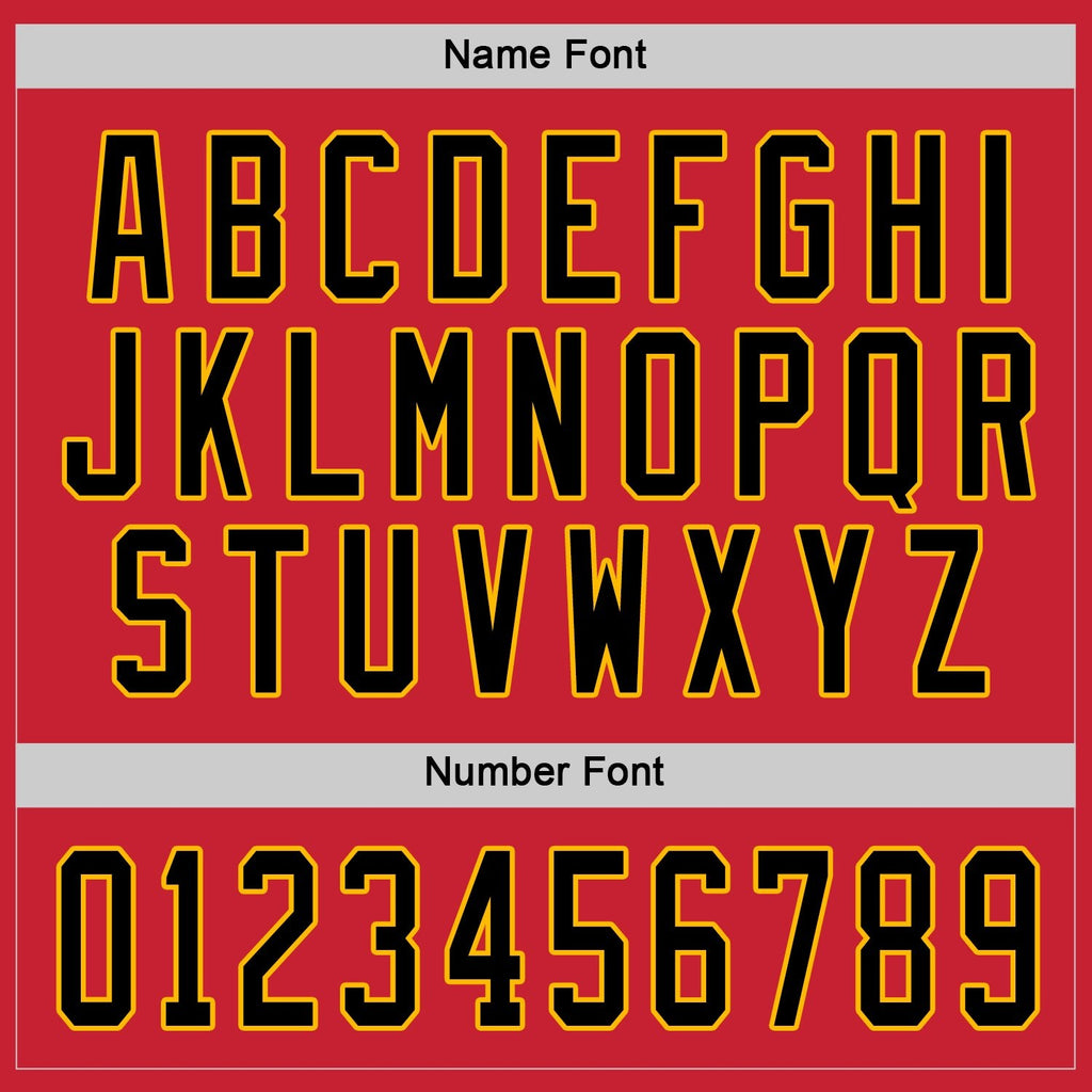 Custom Red Black-Gold Hockey Jersey photo 3