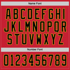 Custom Red Black-Gold Hockey Jersey photo 3