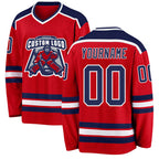 Custom Red Navy-White Hockey Jersey