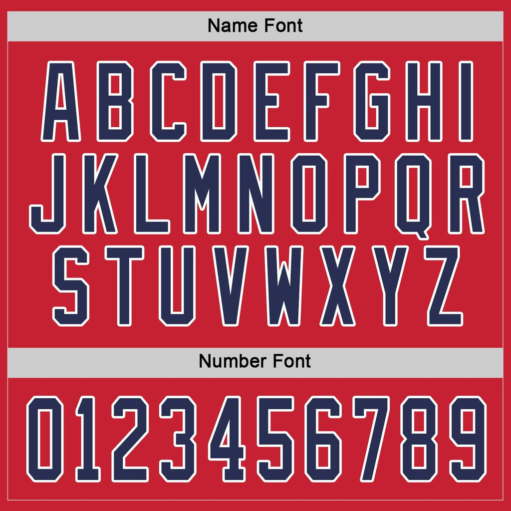 Custom Red Navy-White Hockey Jersey photo 3