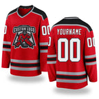 Custom Red White-Black Hockey Jersey