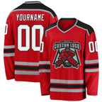 Custom Red White-Black Hockey Jersey photo 1