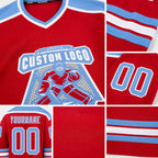 Custom Red Light Blue-White Hockey Jersey detail