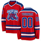 Custom Red Royal-White Hockey Jersey