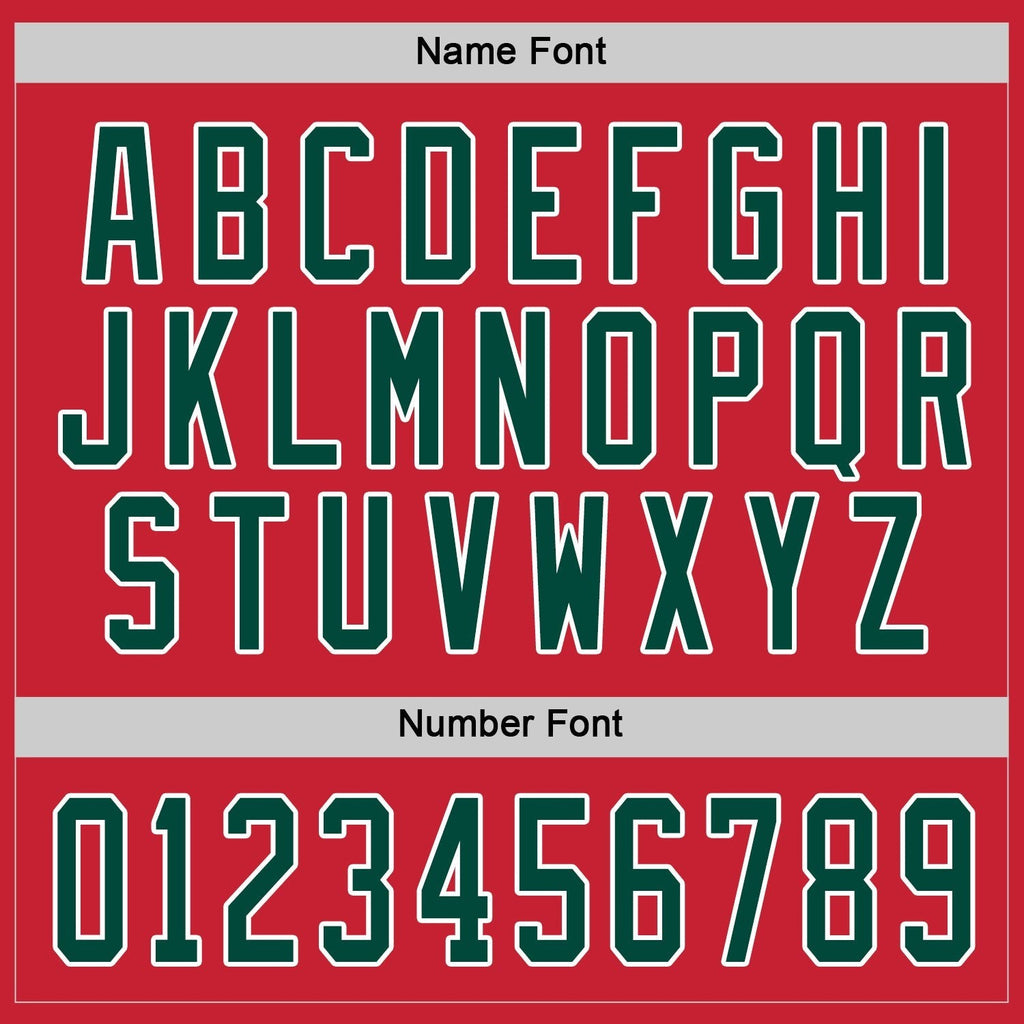 Custom Red Green-White Hockey Jersey photo 3