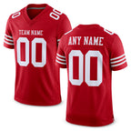 Custom Red White Mesh Authentic Football Jersey