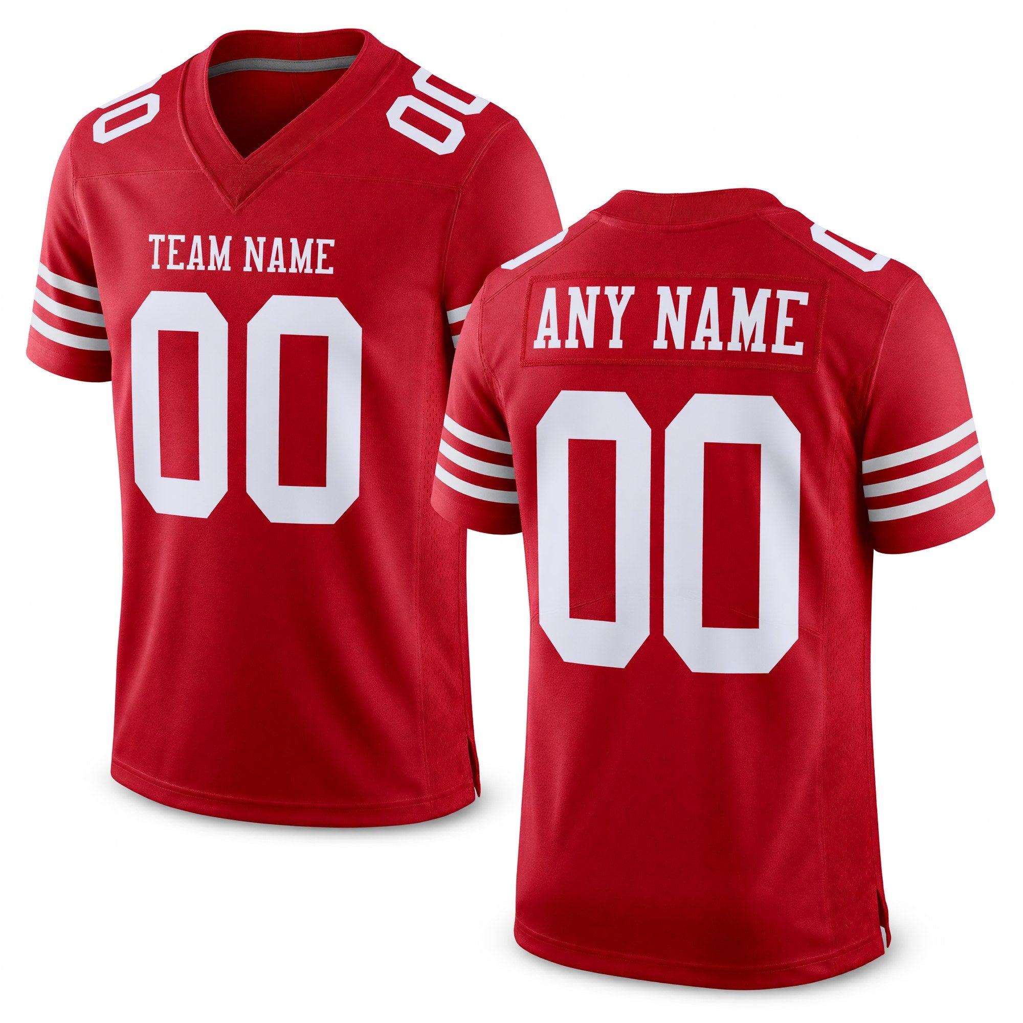 Custom Red White Mesh Authentic Football Jersey