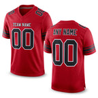 Custom Red Black-White Mesh Authentic Football Jersey