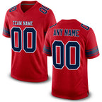 Custom Red Navy-White Mesh Authentic Football Jersey