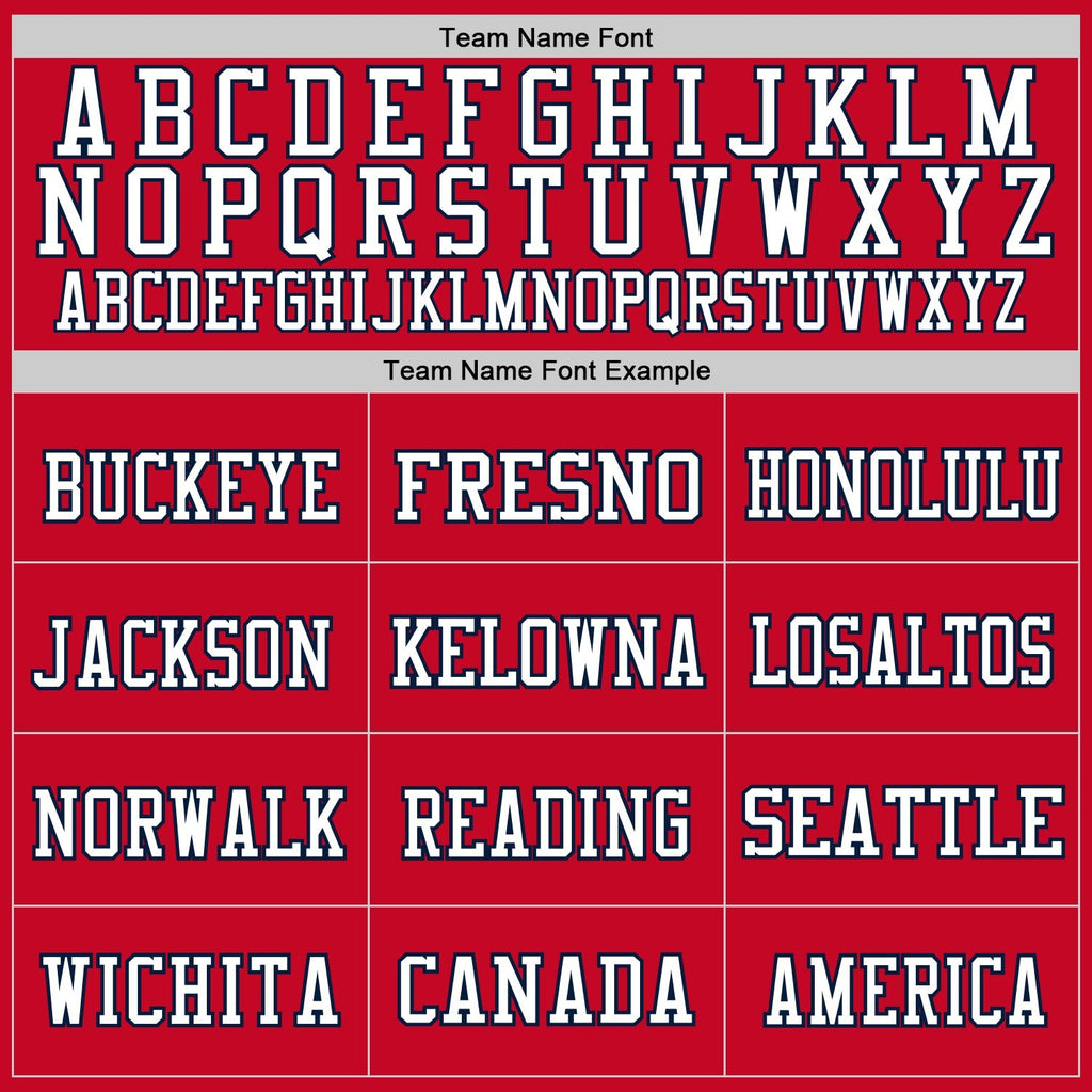 Custom Red Navy-White Mesh Authentic Football Jersey photo 2