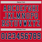 Custom Red Navy-White Mesh Authentic Football Jersey photo 3