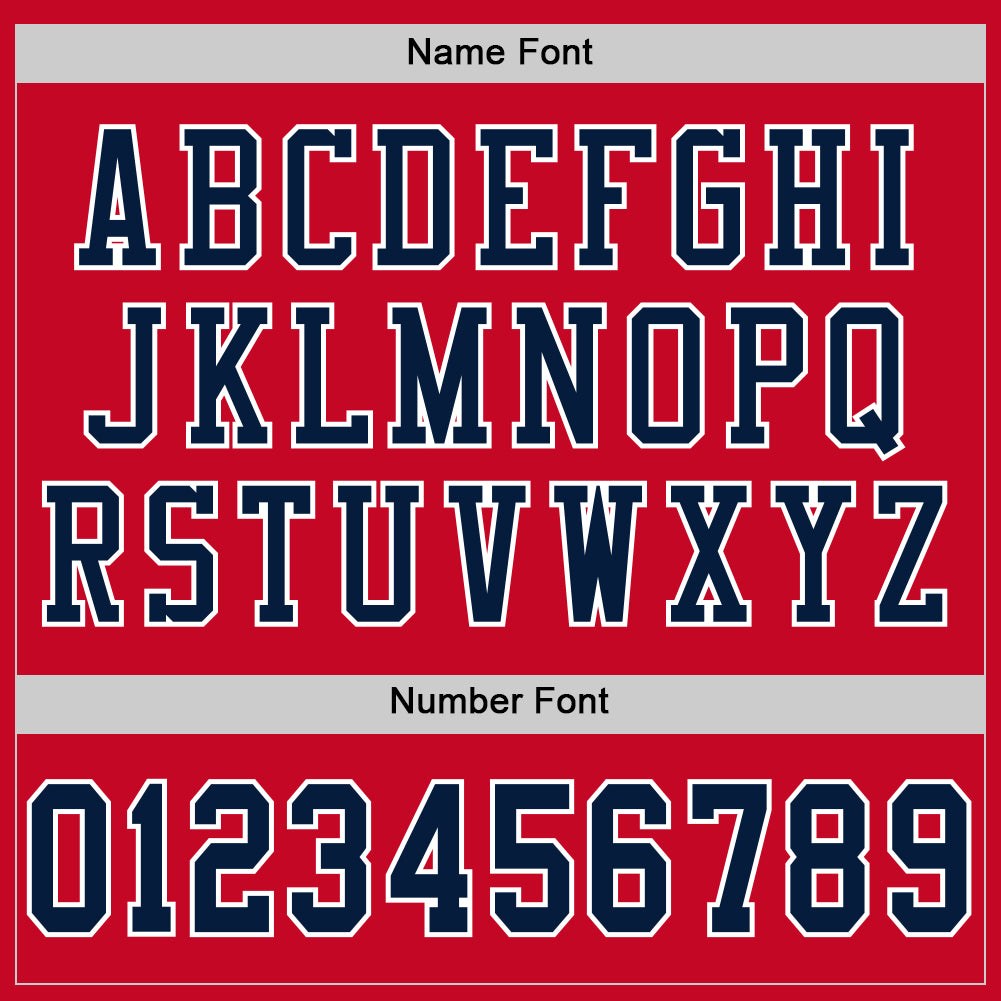 Custom Red Navy-White Mesh Authentic Football Jersey photo 3