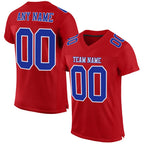 Custom Red Royal-White Mesh Authentic Football Jersey photo 1