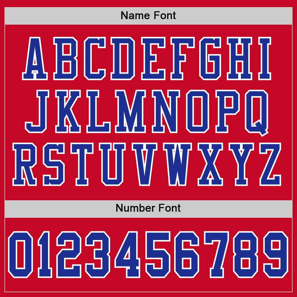 Custom Red Royal-White Mesh Authentic Football Jersey photo 3
