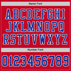 Custom Red Royal-White Mesh Authentic Football Jersey photo 3