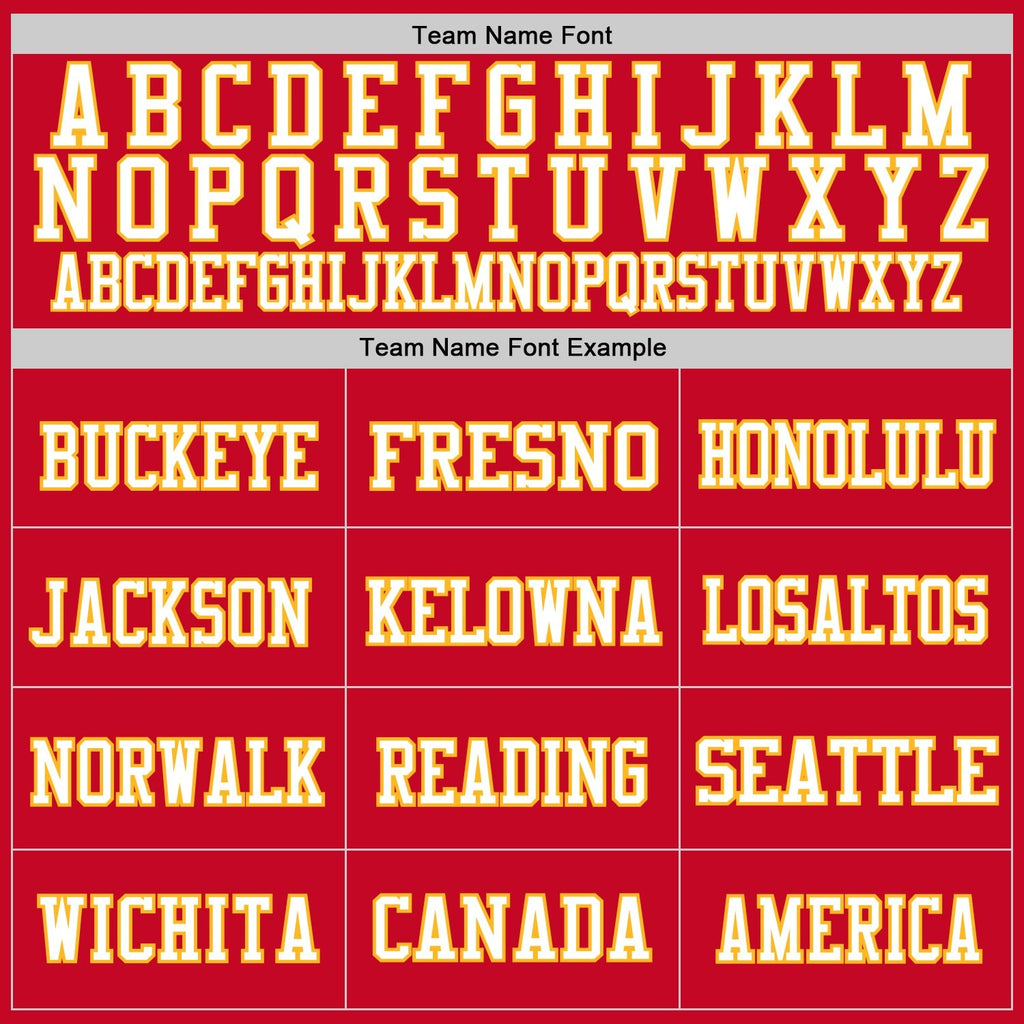 Custom Red Gold-White Mesh Authentic Football Jersey photo 2