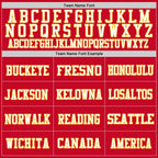 Custom Red Gold-White Mesh Authentic Football Jersey photo 2
