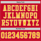 Custom Red Gold-White Mesh Authentic Football Jersey photo 3